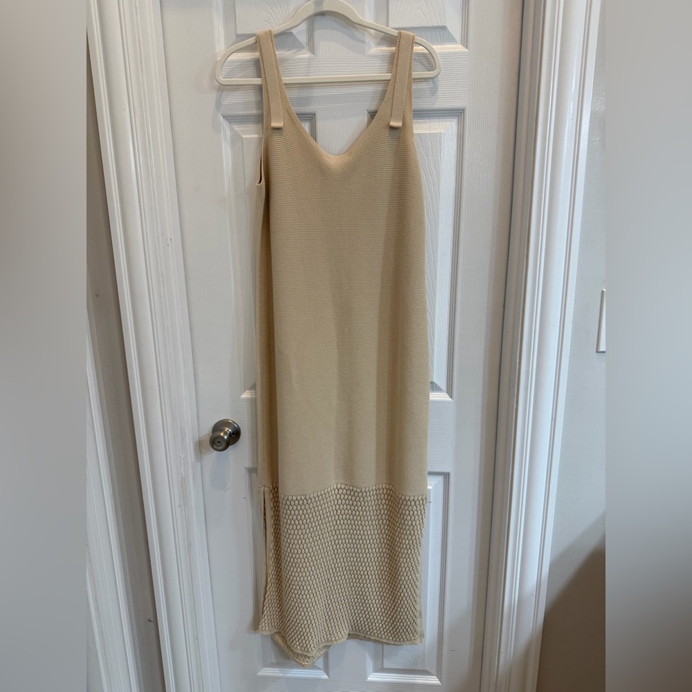 NWT Rag & Bone Georgia Cream Cotton-Blend Midi Dress - Picture 12 of 14